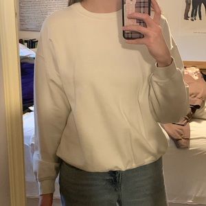 Plain white crewneck sweatshirt
